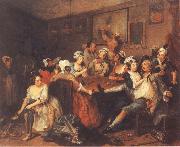 William Hogarth, A Rake-s Progress,Tavern Scene
